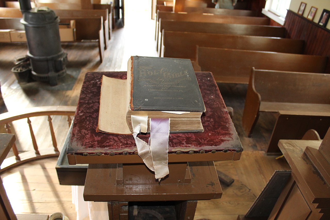 Bible on a pulpit